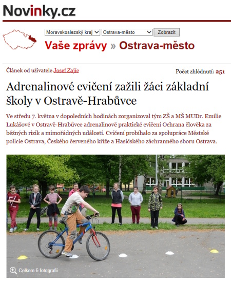Článek na webu Novinky.cz